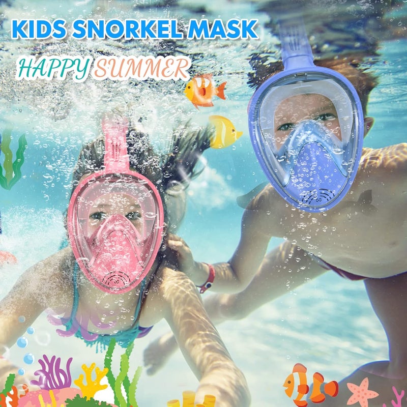 Ezire Kids Snorkel Mask Full Face, Snorkeling Gear for Kids 2-14 with Camera Mount, 180 Degree Panoramic View Snorkeling Set Anti-Fog Anti-Leak - Image 3